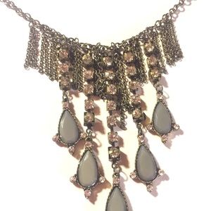 Necklace Blue Pendants And Rhinstone Detailing